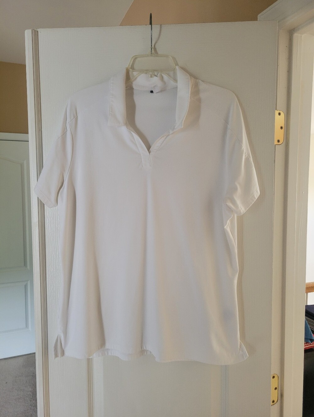 adidas Womens XL White Polo Shirt Open Neck Casual Golf Tennis Activewear Top